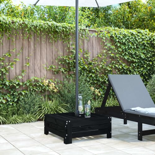 Nqyjm Verkleidung für Sonnenschirmständer Schwarz Massivholz Kiefer für Balkon Terrasse Garten – Bild 3