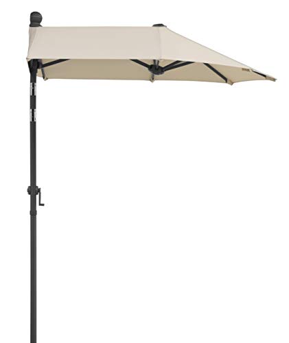 Schneider Sonnenschirm Salerno mezza, natur, 150x150 cm rechteckig, Gestell Stahl, Bespannung Polyester, 5.94 kg