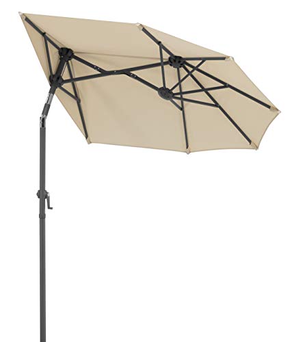 Schneider Sonnenschirm Salerno mezza, natur, 150x150 cm rechteckig, Gestell Stahl, Bespannung Polyester, 5.94 kg – Bild 6