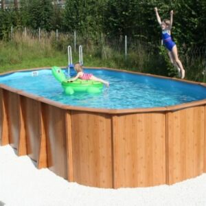 Stahlwandpool Gigazon-Woodstyle 7,20 x 3,60 x 1,32m, Schwimmbecken, Ovalpool