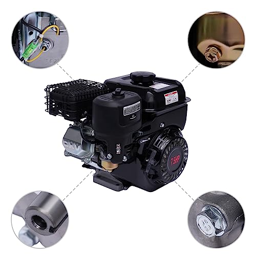 Benzin Stromgenerator (mit 7.5 HP 4 Stroke Benzinmotor, 3.6 Liter Tank, leicht und kompakt, leichter Transport des Notstromaggregats, Seilzugstarter, Tragbar 15 kg Gewicht) Schwarz – Bild 2