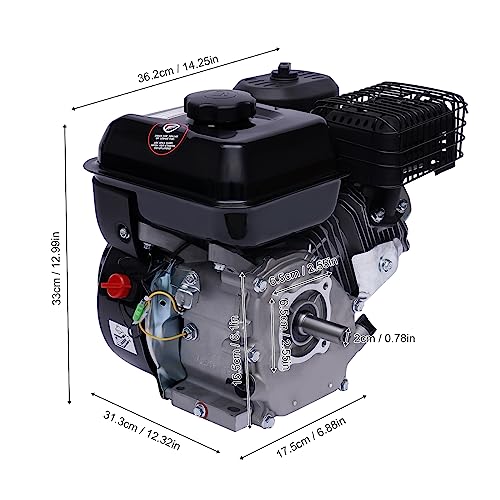 Benzin Stromgenerator (mit 7.5 HP 4 Stroke Benzinmotor, 3.6 Liter Tank, leicht und kompakt, leichter Transport des Notstromaggregats, Seilzugstarter, Tragbar 15 kg Gewicht) Schwarz – Bild 5
