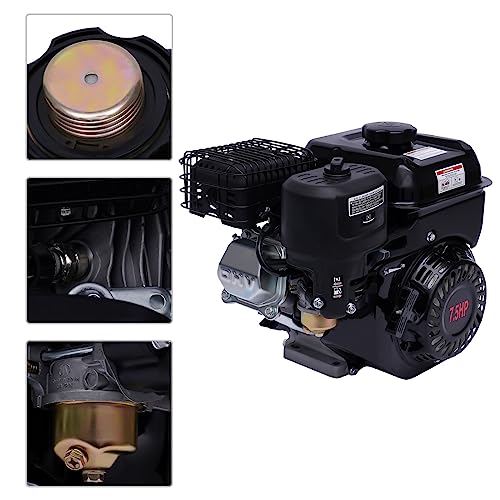 Benzin Stromgenerator (mit 7.5 HP 4 Stroke Benzinmotor, 3.6 Liter Tank, leicht und kompakt, leichter Transport des Notstromaggregats, Seilzugstarter, Tragbar 15 kg Gewicht) Schwarz – Bild 6