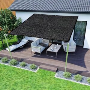 Alternative view of Schattierungsnetz Schattennetz Mit ösen, 8 PIN Schattiernetz 95% Sonnenschutznetz Schattentuch Gewächshaus Sonnennetz für Balkon Dachhof Wintergarten Auto Beschattung (Schwarz 8-PIN 95%, 5x6m)