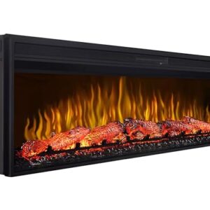 Alternative view of ArtiFlame Elektrokamin AF60 Multicolor, Elektrischer Einbaukamin mit Heizung 1600 W, realistischer 3D-Flammeneffekt, LED-Beleuchtung, Fernbedienung, Timer, Thermostat, Knistereffekt, Schwarz