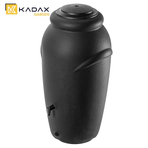 KADAX Regentonne aus Kunststoff 210 L, Regenwassertank mit Wasserhahn, Pflanzschale und Deckel, Dekorativer Regentank, Frostsicheres Regenfass – Bild 9