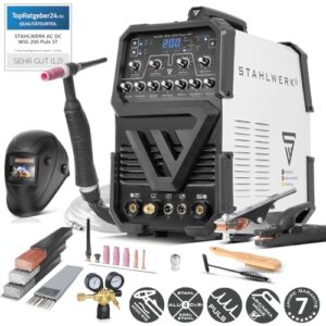 Alternative view of STAHLWERK Schweißgerät AC/DC WIG 200 Puls ST – Vollausstattung – IGBT-Inverter mit AC-Modus, MMA/E-Hand mit 200 A, HF-Zündung, Pulsfunktion, 2T / 4T-Modus, Hotstart, Anti-Stick, Aluminium & Dünnblech