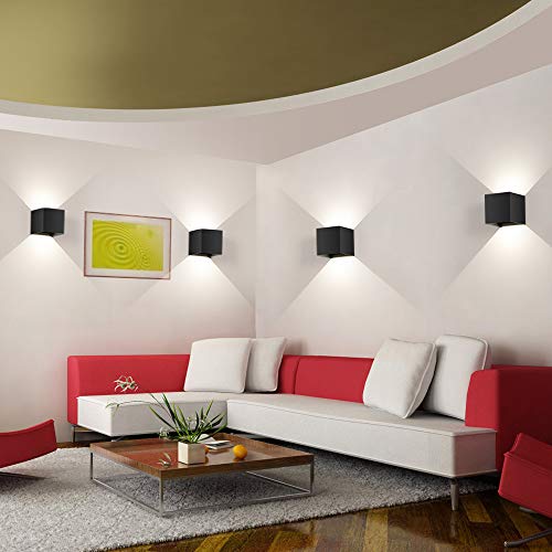 ledmo 8 Pack LED Wandleuchten Innen/Außen 12W Wandlampe Innen Auf und ab Einstellbarer Lichtstrahl Weiß 4000K LED Außenwandleuchte IP65 Wasserdichte – Bild 6