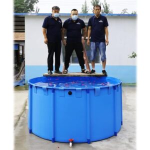 Ein kreisförmiges oberirdisches Schwimmbecken mit Ringrahmen, ideal zum Schwimmen im Freien, für die Koizucht und die landwirtschaftliche Bewässerung - perfekt für Erwachsene und Kinder.