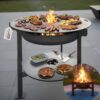 Terma Feuerschale mit Feuerplatte 80cm -Der Neue Grill Trend- Plancha Grillplatte feuertonne mit grillplatte holzkohlegrill komplett grilltonne grillring feuerkorb