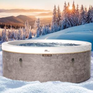 BRAST Whirlpool MSpa Cocoon für 6 Personen mit Schaumstruktur | Ø180x65cm | 130 Massagedüsen in 3 Intensitäten | In- Outdoor Pool | Ganzjähriger Einsatz Winterfest | einfache Steuerung per App