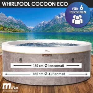Alternative view of BRAST Whirlpool MSpa Cocoon für 6 Personen mit Schaumstruktur | Ø180x65cm | 130 Massagedüsen in 3 Intensitäten | In- Outdoor Pool | Ganzjähriger Einsatz Winterfest | einfache Steuerung per App