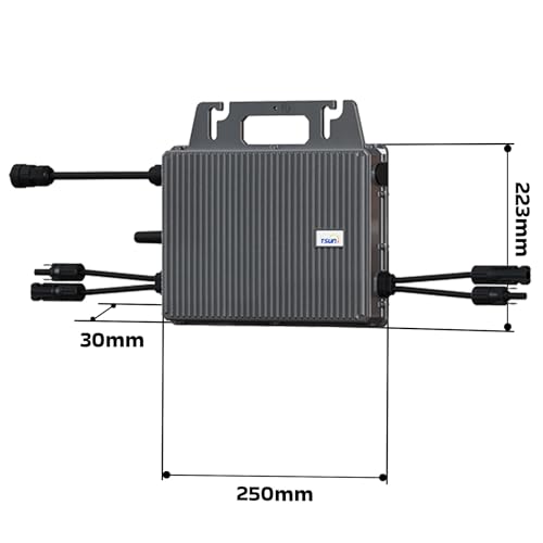 SUNNIVA® 1840W Balkonkraftwerk BIFAZIAL FULLBLACK komplett Steckdose TSUN 800W Wechselrichter, PV Solaranlage, 4x 460W Glas-Glas Solarmodule, inkl. 5m Kabel, Bluetooth WIFI, Komplettset – Bild 6