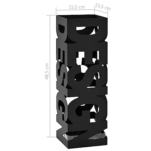 VIHHQGC Moderner Regenschirmständer aus Stahl mit abnehmbarer Tropfauffangschale - Schwarz - Praktische Aufbewahrung für Regenschirme und Gehstöcke - Langlebig – Bild 5