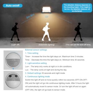 Alternative view of Klighten 2 Stück 24W Außenwandleuchte Außenlampe mit Bewegungsmelder IP65 Wandleuchte Außen Innen Wandlampe mit Schwenkbar LED Panel, Aussenleuchte für Terrasse Korridor, Weiß, Warmweiß 3000K