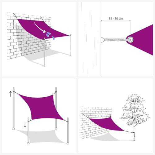 vidaXL Sonnensegel, Sonnenschutz Wasserfest Rechteckig, UV Schutz Sichtschutz für Terrasse Balkon Garten, Windschutz Regenschutz, Orange Oxford-Gewebe – Bild 5