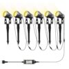 Lam(MS)pen 6er Gartenleuchte LED Gartenstrahler 24V 20W Warmweiß LED Gartenleuchtung IP65 Wasserdicht mit Erdspieß Gartenlampe 2100LM 20m Kabel Gartenbeleuchtung für Außen Garten Rasen Baum