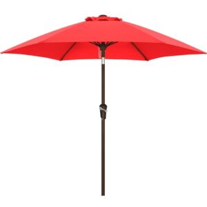 ABCCANOPY 230cm Sonnenschirm im Freien Wasserabweisende Bespannung -Gartenschirm Marktschirm,Rot
