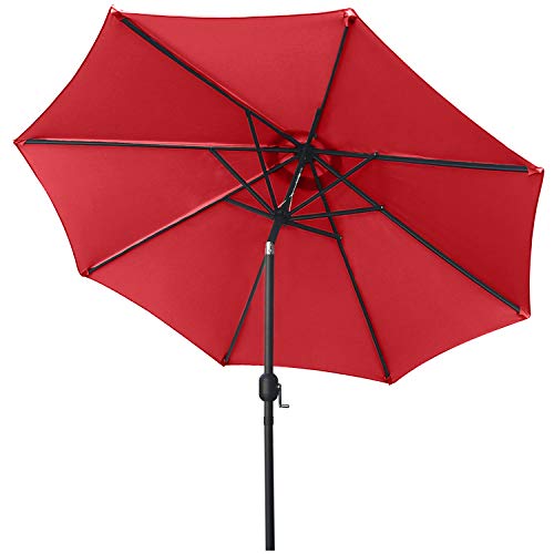 ABCCANOPY 230cm Sonnenschirm im Freien Wasserabweisende Bespannung -Gartenschirm Marktschirm,Rot – Bild 4