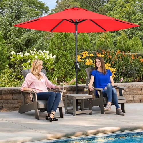 ABCCANOPY 230cm Sonnenschirm im Freien Wasserabweisende Bespannung -Gartenschirm Marktschirm,Rot – Bild 8