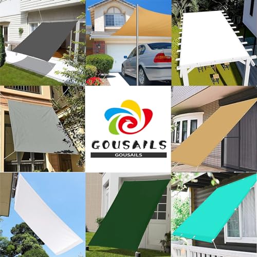 Sonnensegel Sonnenschutz Garten Rechteckig 2.6 x 3.5 m 98% UV Schutz Sonnensegel Überdachung Plane mit Ösen Und Kordel,PES Polyester für Garten Balkon Terrasse Camping, Hellgrau – Bild 2