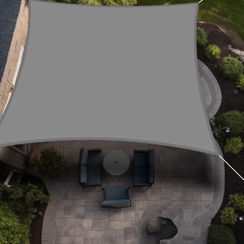 IOAOI Sonnensegel, 4m x 5m, rechteckig, Markisen-Baldachin, wasserfestes Schattensegel, Garten-Baldachin, 95% UV-Schutz mit kostenloser Schnur, Sonnensegel für Außenbereich, Garten, Terrasse, Hof – Bild 7
