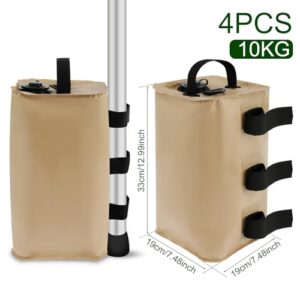 Alternative view of 4 Stück Baldachin-Wassergewichte 40 kg – schnell installierbare Sandsäcke für Outdoor-Zelte, winddichte Zeltanker, robuste Taschen mit Befestigungsriemen für Pop-Up-Pavillon, Khaki