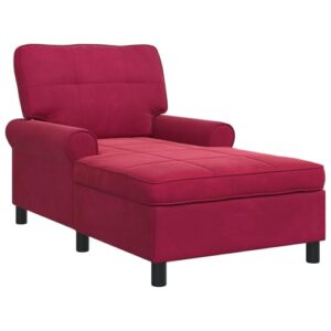 vidaXL Lounge-Liege mit Kissen Weinrot 91 x 157 x 91 cm Samt, Wohnzimmer, Rechteckig, Modern, Langlebig, Elegantes Design, Komfort, Vielseitige Nutzung, Funktional, Stilvolle Möbeloptionen