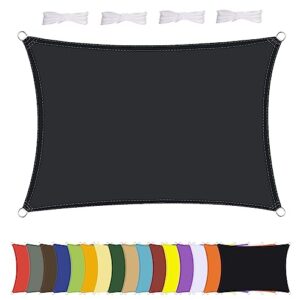 MENGH Sonnensegel Wasserdicht Rechteck, wetterbeständig, Premium Polyester, Viele Längen und Breiten Zur Auswahl inkl Befestigungsseile, Rechteckig 3x3m Anthrazit