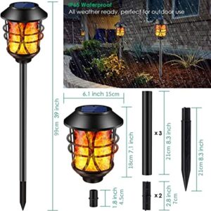 Alternative view of SOLARBABY Solarleuchten für außen Metall Flackernde Flammenleuchten Taschenlampen Lichter Wasserdicht Auto Ein/Aus Solar Wegleuchten für Garten, Terrasse, Hof, Landschaft, 2er Pack