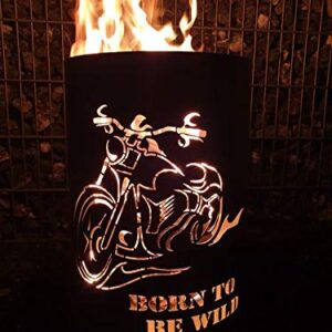 Alternative view of TiKo-Design® Feuertonne mit Chopper Motiv – Born to be Wild | Feuerkorb aus Stahl für Garten & Terrasse | Geschenkidee für Biker & Rocker