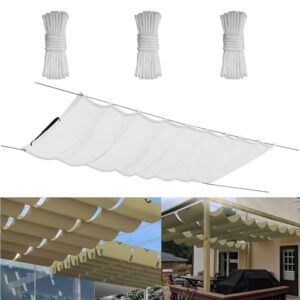 Einziehbare Welle Sonnensegel 1.8x4M, Verstellbar Aufrollbar Sonnenschutz Mit ösen, Spannmarkise Beschattung, Markise Wasserdicht Verstellbar Markisenstoff Für Terrassenüberdachung - Weiss