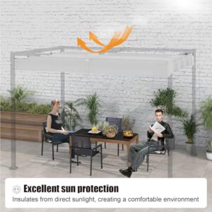 Alternative view of Einziehbare Welle Sonnensegel 1.8x4M, Verstellbar Aufrollbar Sonnenschutz Mit ösen, Spannmarkise Beschattung, Markise Wasserdicht Verstellbar Markisenstoff Für Terrassenüberdachung - Weiss