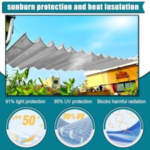 Alternative view of Einziehbares Welle Sonnenschutz2.5x4(BxL), Verstellbar Welle Schattenabdeckung Mit ösen UV-Schutz 95%, Aufrollbar Segeltuch Markise Wasserdicht für Outdoor Pergola Garten Balkon - Grauweiß