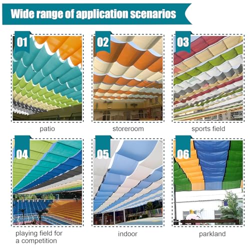 Einziehbares Welle Sonnenschutz2.5x4(BxL), Verstellbar Welle Schattenabdeckung Mit ösen UV-Schutz 95%, Aufrollbar Segeltuch Markise Wasserdicht für Outdoor Pergola Garten Balkon - Grauweiß – Bild 7