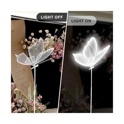 HIFRQVVC LED-Stehleuchte für Hochzeit, Schmetterlinge, LED, Schmetterling, für Hochzeit, 2 Stück, mehrfarbig, mehrere Größen (Goldyarnwarmlight, 140 cm) – Bild 4