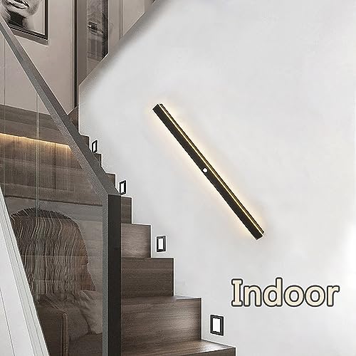 ANKBOY 120CM Wandleuchte Aussen Bewegungsmelder Lange Außenleuchte mit Bewegungsmelder Außen Modern Schwarze Aussenleuchte Wand Außenwandleuchte LED Wasserdicht für Gärten Garage, 38W/4000K Naturweiß – Bild 9