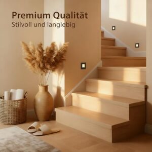 Alternative view of ledscom.de 20 Stück LED Treppenlicht/Wandeinbauleuchte FEMA für innen und außen, eckig, schwarz, 80 x 80mm, warmweiß