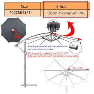 Alternative view of Generisch Sonnenschirm Bezug 4.0m 8 Streben Ersatzschirm Für Den Außenbereich Abdeckung Für Garten Terrasse Hof Strand Pool Markt
