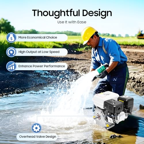 Generator, 3000W 7.5HP Tragbarer Gasmotor Stromerzeuger, 4-Takt-Motor Benzinbetriebener Mehrzweckmotor, Notstromaggregat für Landwirtschaftliche Geräte, Wasserpumpen, Rüttler, Generatoren – Bild 4