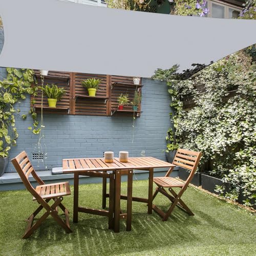 HAIKUS Sonnensegel 4x5 m Rechteckig, Premium HDPE UV Schutz Sonnenschutz Atmungsaktiv Wetterbeständig für Garten Balkon und Terrasse, inkl Befestigungsseile, Rechteck 4x5m Hellgrau