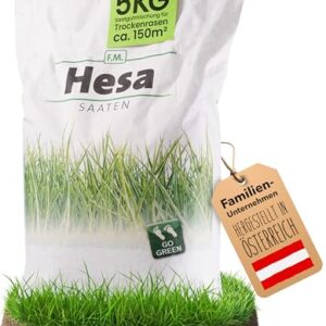 Hesa Trockenrasen, 5 kg für ca 150 m², RSM 2.2.2, Premium Rasensamen für trockene Standorte in Profiqualität, bleibt lange grün