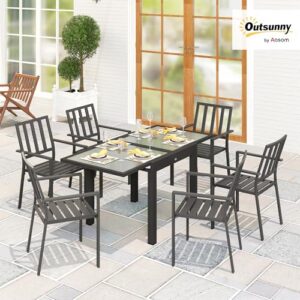 Alternative view of Outsunny Gartentisch ausziehbar Aluminium 160x80 cm Wetterfest Buffettisch mit Aluminiumrahmen, rutschfest Campingtisch für 4-6 Personen Balkontisch für Outdoor Garten Terrasse Balkon Schwarz