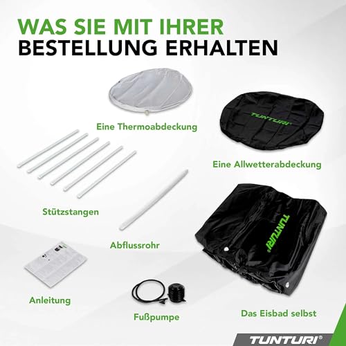 Eisbad Deluxe, 75x 75 cm, aufblasbares Eisbadbecken, Kaltwassertherapie, robust und witterungsbeständig, mit Allwetterabdeckung, Thermoabdeckung, – Bild 2