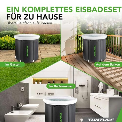 Eisbad Deluxe, 75x 75 cm, aufblasbares Eisbadbecken, Kaltwassertherapie, robust und witterungsbeständig, mit Allwetterabdeckung, Thermoabdeckung, – Bild 3