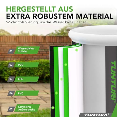 Eisbad Deluxe, 75x 75 cm, aufblasbares Eisbadbecken, Kaltwassertherapie, robust und witterungsbeständig, mit Allwetterabdeckung, Thermoabdeckung, – Bild 4
