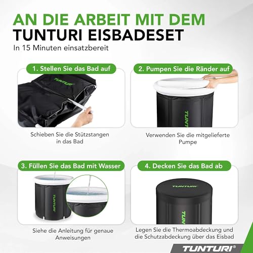 Eisbad Deluxe, 75x 75 cm, aufblasbares Eisbadbecken, Kaltwassertherapie, robust und witterungsbeständig, mit Allwetterabdeckung, Thermoabdeckung, – Bild 5
