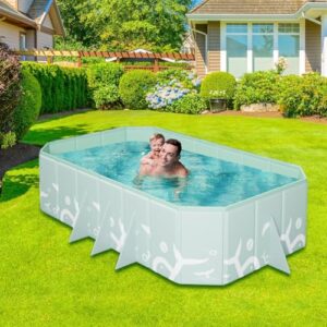 Alternative view of Bodenschwimmbecken – starr, Nicht aufblasbar, faltbar, verschleißfestes, stabiles Basisdesign, Wasserbeckenbehälter für den Außenbereich, platzsparende Aufbewahrungsstruktur | Garten-Entspannungs-