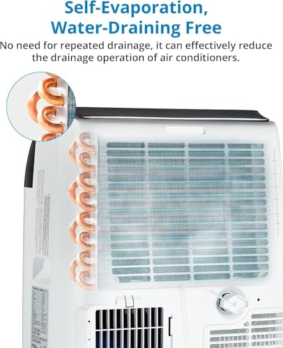 Mobile klimaanlage,12000 BTU Mobiles Klimagerät mit Abluftschlauch 4 in-1 Mobile Klimaanlage Silent <52 dB Fernbedienung | Fenster-Installationsset |24h-Timer Ideal für Haus/BüRo – Bild 5