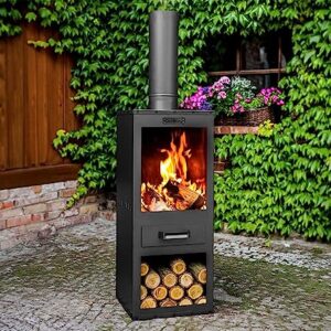 Alternative view of CookKing Terrassenofen Rosa | Stahl Schwarz 40x40x150 cm | Gartenofen & Outdoor Ofen